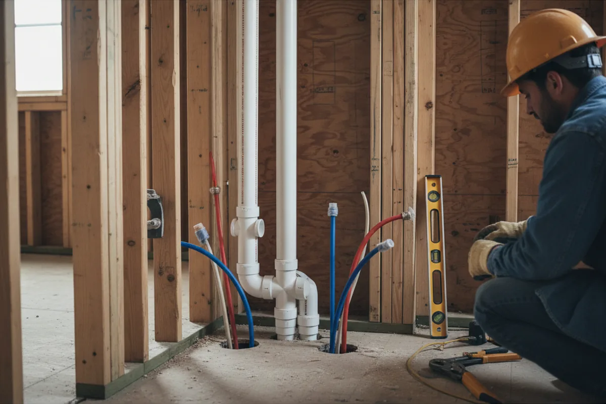 Drain and supply rough-in during Leak Detection in Red Bluff