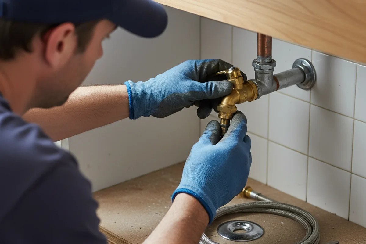 Shutoff valve and fitting work during Burst Pipe Repair in Red Bluff